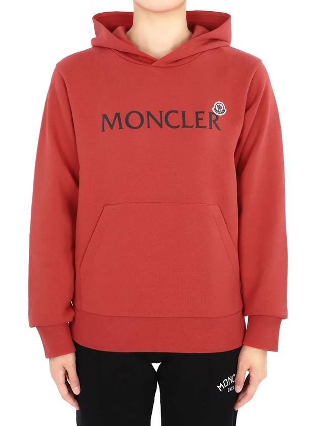 Kids lettering logo wappen hood sweatshirt dark red 8G00008 899PS 365 12 14A adult wearable - MONCLER - BALAAN 3