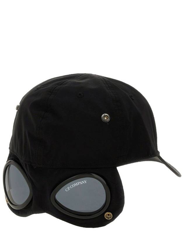 Chrome R Goggle Ball Cap Black - CP COMPANY - BALAAN 4