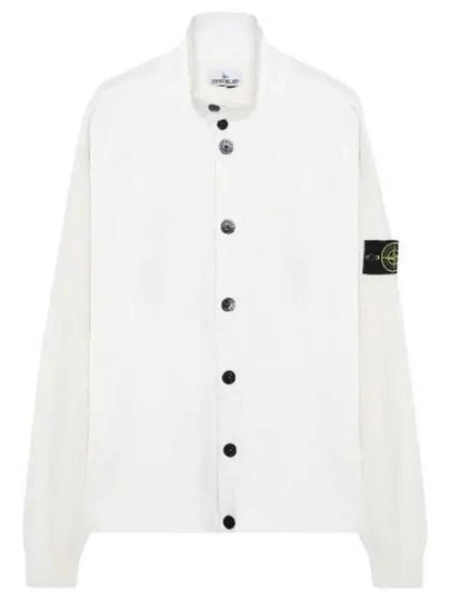 Badge Button Knit Cardigan White - STONE ISLAND - BALAAN 2