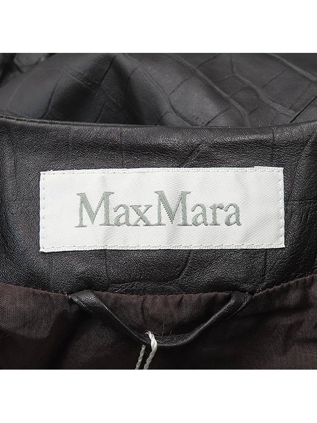 14060159 Brown Women s Round Leather Jacket Size 2 - MAX MARA - BALAAN 4