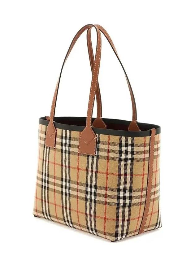 Small London Tote Bag Briar Brown Black - BURBERRY - BALAAN 4