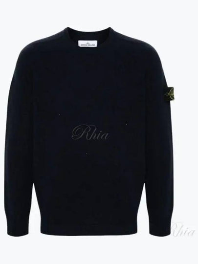 Compass Badge Wool Knit Top Navy - STONE ISLAND - BALAAN 2