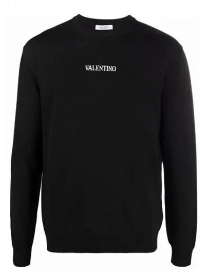 Small Logo Crew Neck Sweatshirt Black - VALENTINO - BALAAN 2