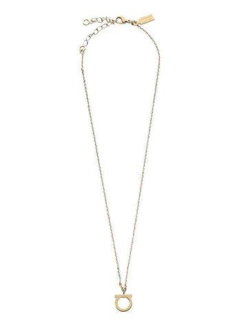 Gancini Large Necklace Brass & Gold - SALVATORE FERRAGAMO - BALAAN 1