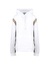 Check Panel Hoodie White - BURBERRY - BALAAN.