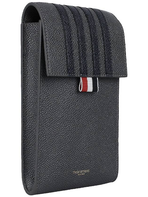 Men's Diagonal Peple Grain Strap Cross Phone Case Dark Gray - THOM BROWNE - 5