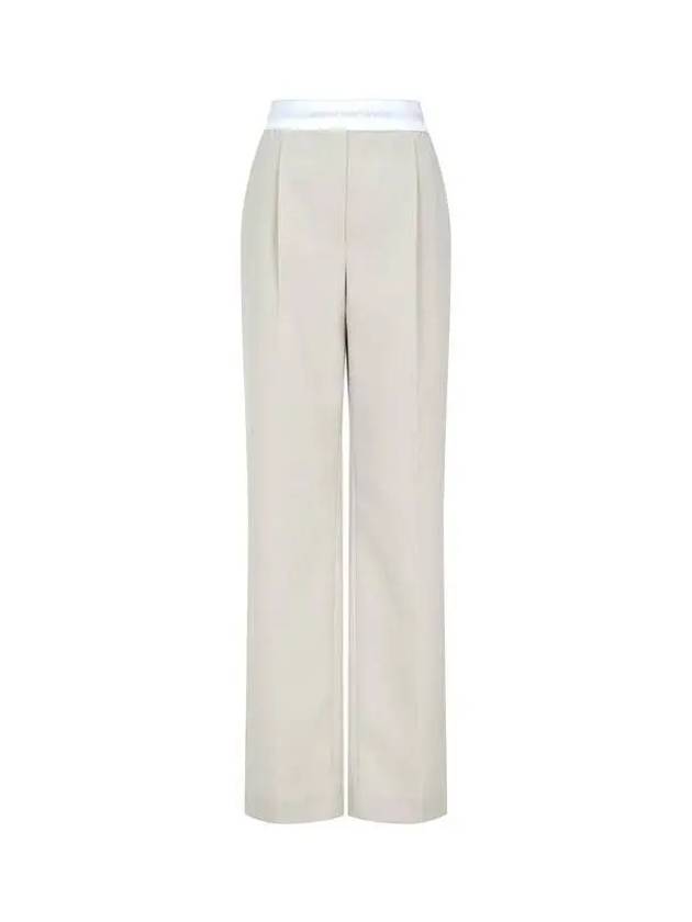 Logo banding high waist pants beige 270408 - ALEXANDER WANG - BALAAN 1