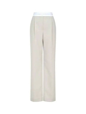 Logo banding high waist pants beige 270408 - ALEXANDER WANG - BALAAN 1