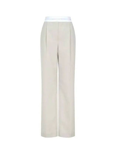 Logo banding high waist pants beige 270666 - ALEXANDER WANG - BALAAN 1