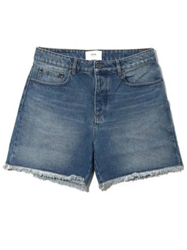 Men's Straight Denim Shorts Blue - AMI - BALAAN 1