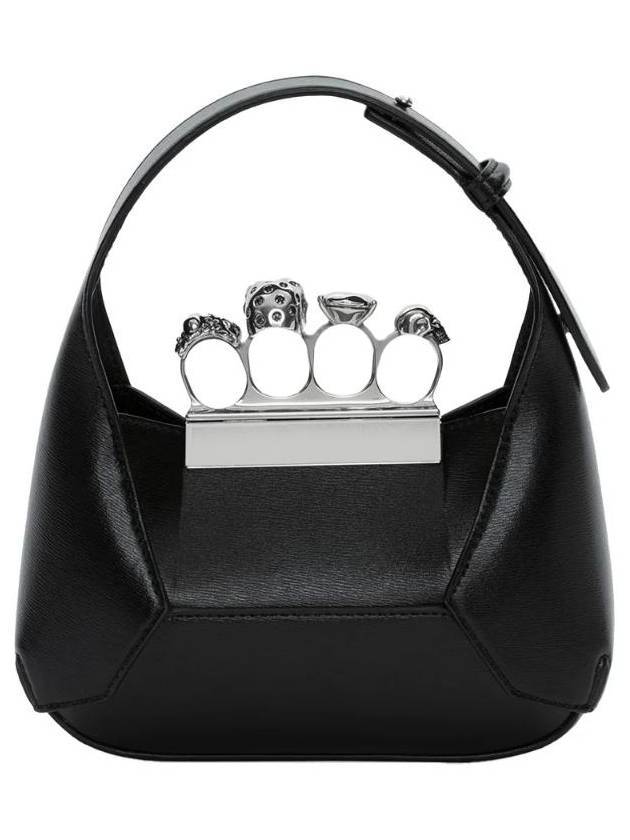 Jewel 4 Ring Mini Hobo Shoulder Bag Black - ALEXANDER MCQUEEN - BALAAN 1