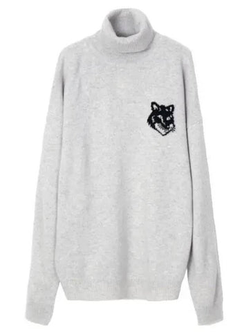 Foxhead Intarsia Comfort High Neck Jumper Men s Knit - MAISON KITSUNE - BALAAN 1