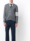 Milano Stitch 4-Bar Cardigan Medium Grey - THOM BROWNE - BALAAN 2