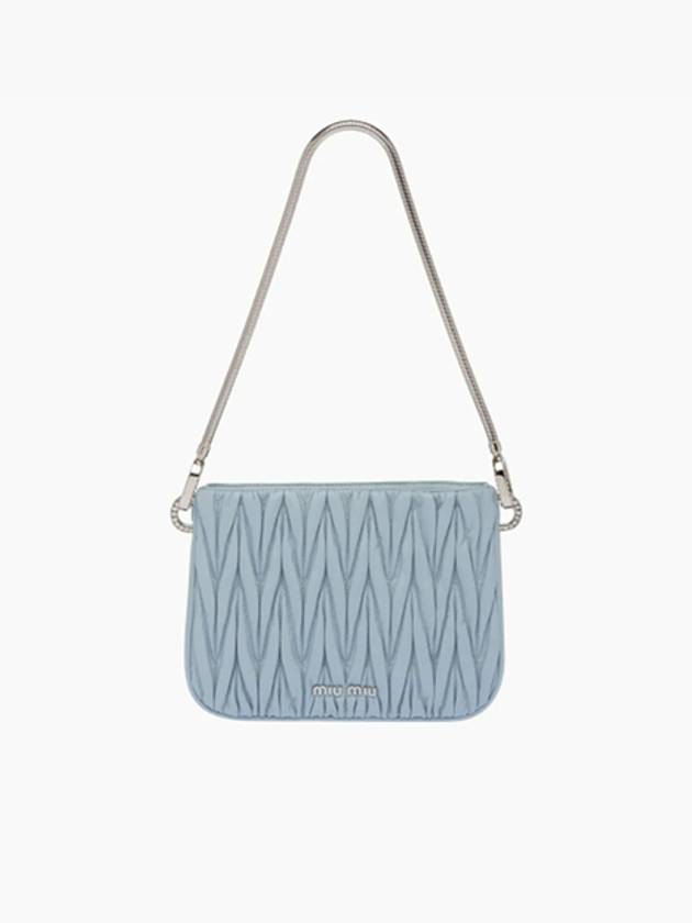 Women's Sassy Matelasse Shoulder Bag Blue - MIU MIU - BALAAN.