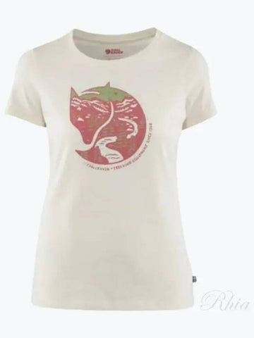 Women's Arctic Fox Print T-Shirt Chalk White 89849 113 Arctic W - FJALL RAVEN - BALAAN 1