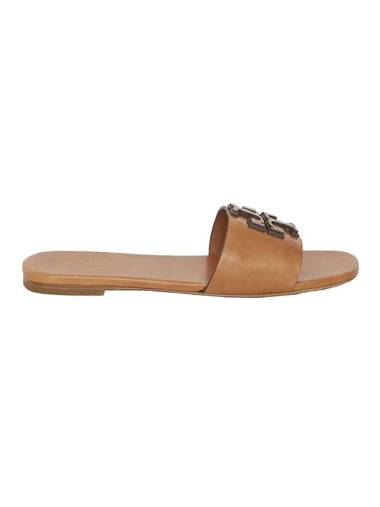 Double Stack Logo Slide Slippers Camel - TORY BURCH - BALAAN 1