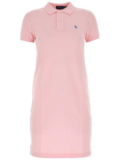 Women's Pony Logo Midi Dress Pink - POLO RALPH LAUREN - BALAAN 2