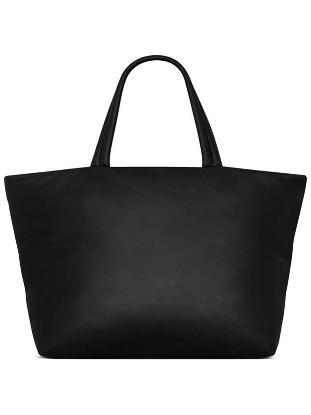 Logo Nappa Lambskin Tote Bag Black - SAINT LAURENT - BALAAN 3