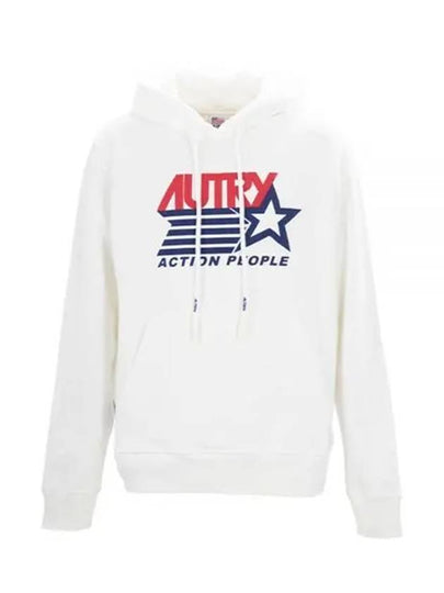 Iconic Logo Print Hoodie White - AUTRY - BALAAN 2