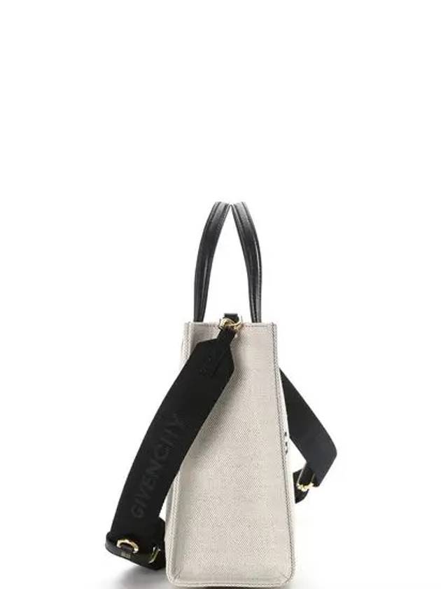 Small Canvas Tote Bag Beige Black - GIVENCHY - BALAAN 3