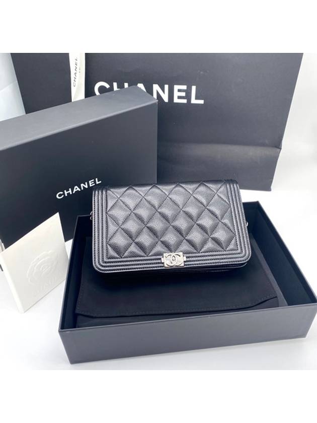 Boy  Cossbody Bag Grained Calfskin Ruthenium Black - CHANEL - BALAAN 3