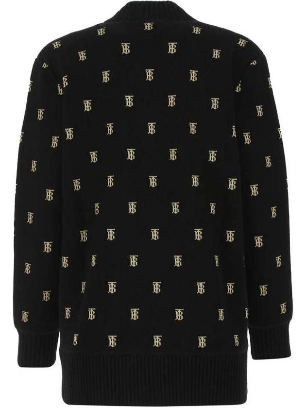 Monogram Wool Cashmere Blend Cardigan Black - BURBERRY - BALAAN 3