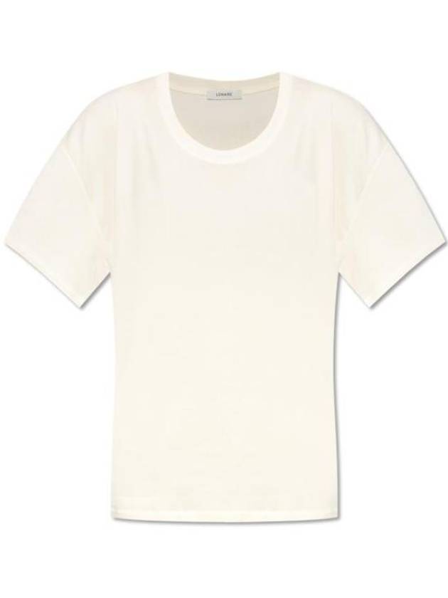 U-Neck Cotton Short Sleeve T-Shirt White - LEMAIRE - BALAAN 2