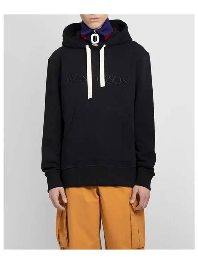 Embroidered Logo Hoodie Black - JW ANDERSON - BALAAN 4