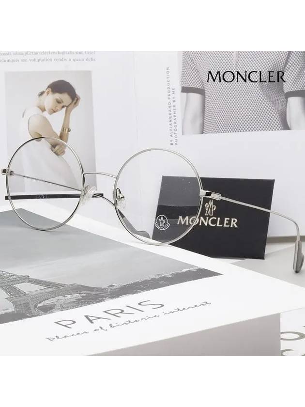 Eyewear Round Slim Glasses Silver - MONCLER - BALAAN 3