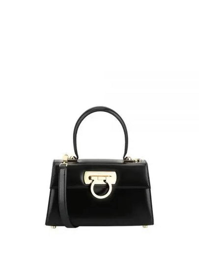 Women's Iconic Top Handle Cross Bag Black - SALVATORE FERRAGAMO - BALAAN 2