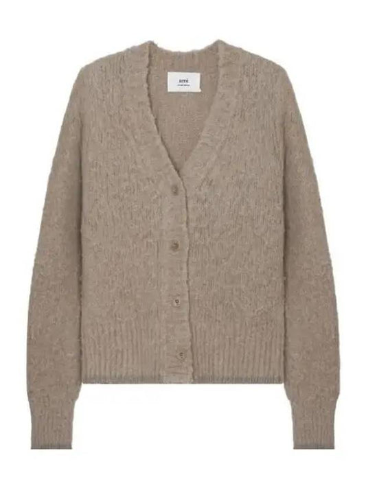 Brushed Wool Alpaca Cardigan Women - AMI - BALAAN 1