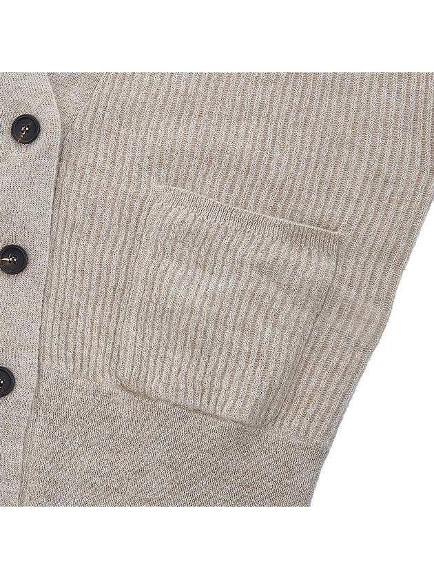 Women's Mohair V-neck Cardigan Beige - BRUNELLO CUCINELLI - BALAAN.