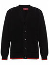 Wool Cashmere Web Logo Knit Cardigan Black 803963 XKD96 1060 - GUCCI - BALAAN 6