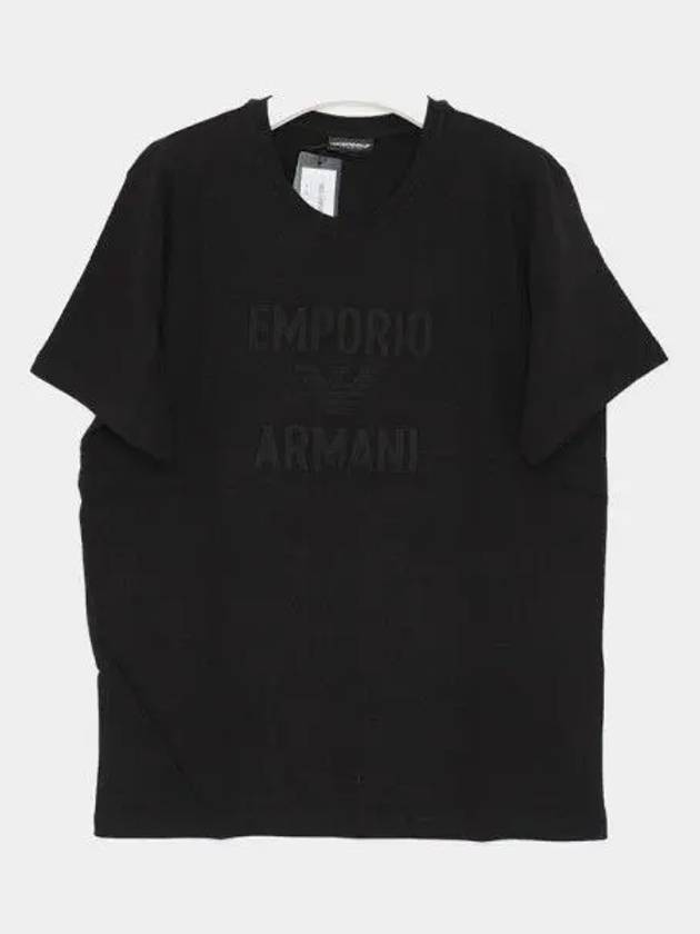 Eagle Logo Swim Short Sleeve T-Shirt Black - EMPORIO ARMANI - BALAAN 2