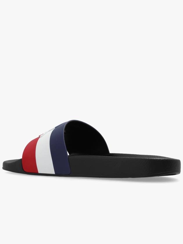 Basile Striped Rubber Slippers Black - MONCLER - BALAAN 6