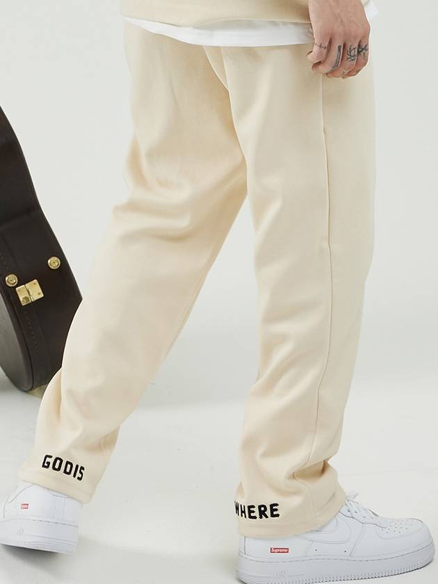 Straight Fit Sweatpants Cream - LMN3011 - BALAAN 1