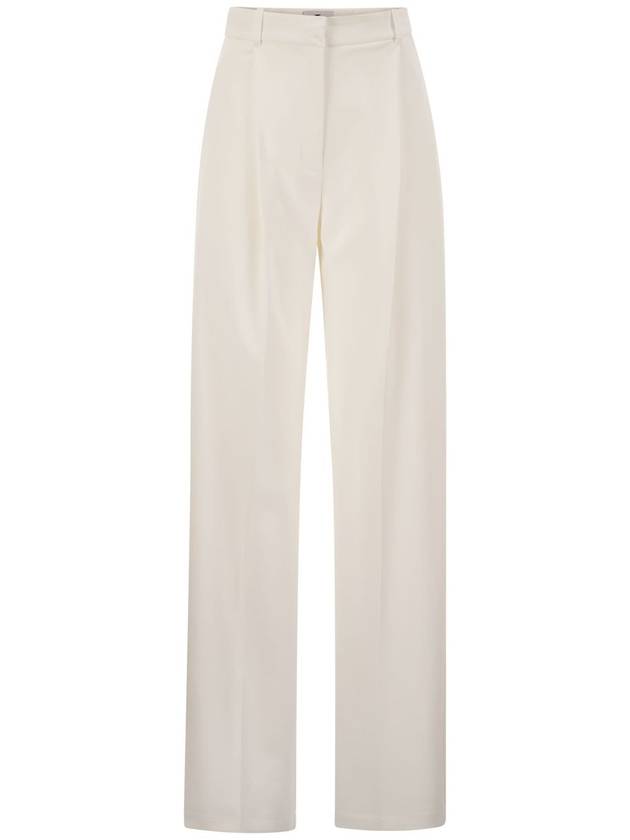 Crepe trousers with satin details - ELISABETTA FRANCHI - BALAAN 1