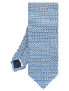 Interwoven Gancini Print Silk Tie Light Blue - SALVATORE FERRAGAMO - BALAAN 2