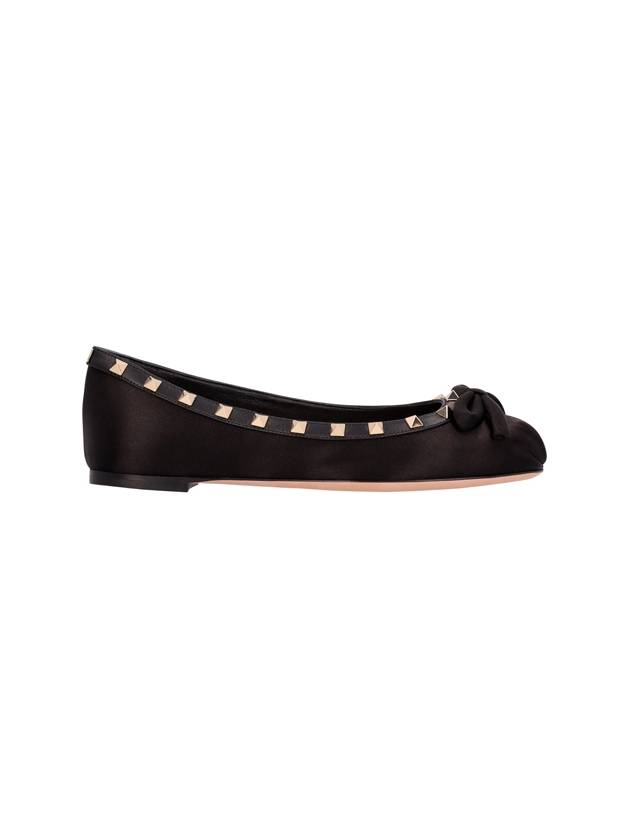 Rockstud Patent Leather Ballerina Black - VALENTINO - BALAAN 2