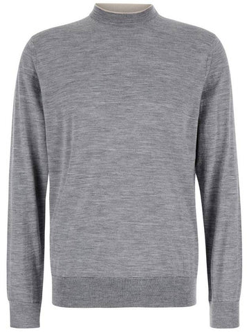 Grey Crewneck Sweater In Wool And Silk Man - ELEVENTY MILANO - BALAAN 1