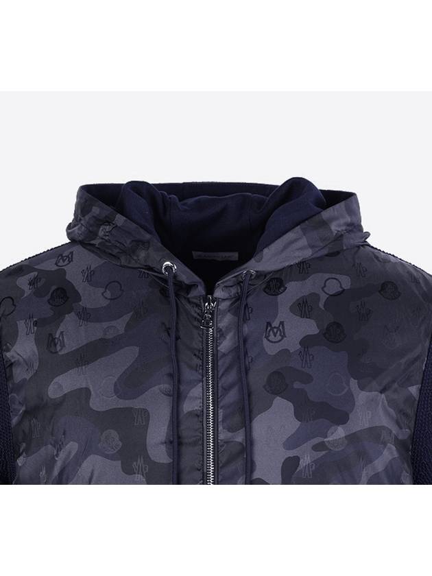 Unisex hooded zip up cardigan jumper lightweight padding camouflage logo golf 9B52315 dark blue small 66 - MONCLER - BALAAN 3