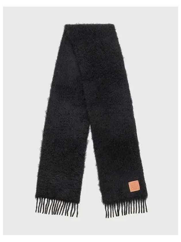 Anagram Fringe Mohair Scarf Black - LOEWE - BALAAN 4