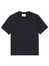 Tone On Tone Heart Logo Organic Cotton Short Sleeve T-Shirt Black - AMI - BALAAN 6