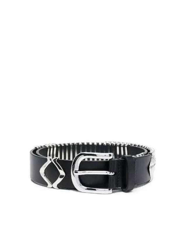 TEHORA silver decorative leather belt 23PCE023BHA A1A25J BKSI - ISABEL MARANT - BALAAN 1