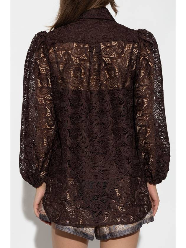 Zimmermann Lace Shirt, Women's, Brown - ZIMMERMANN - BALAAN 4