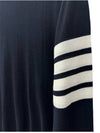 4 Bar Stripe Classic Wool Knit Top Navy - THOM BROWNE - BALAAN 4