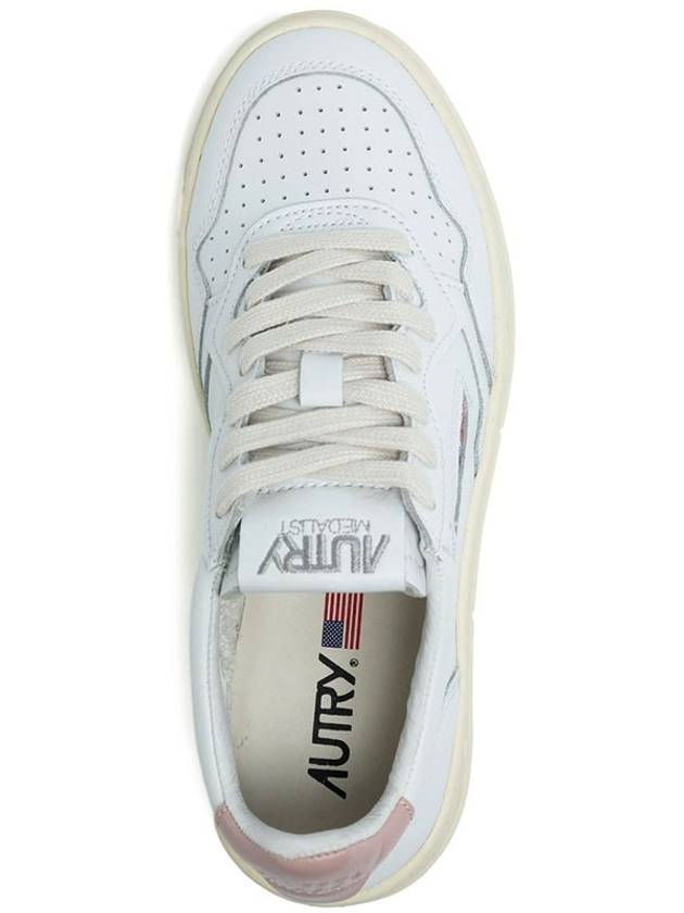Medalist Pink Tab Leather Low Top Sneakers White - AUTRY - BALAAN.