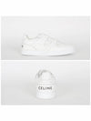 Men's Lace Up Calfskin Low-Top Sneakers Optic White - CELINE - BALAAN 4