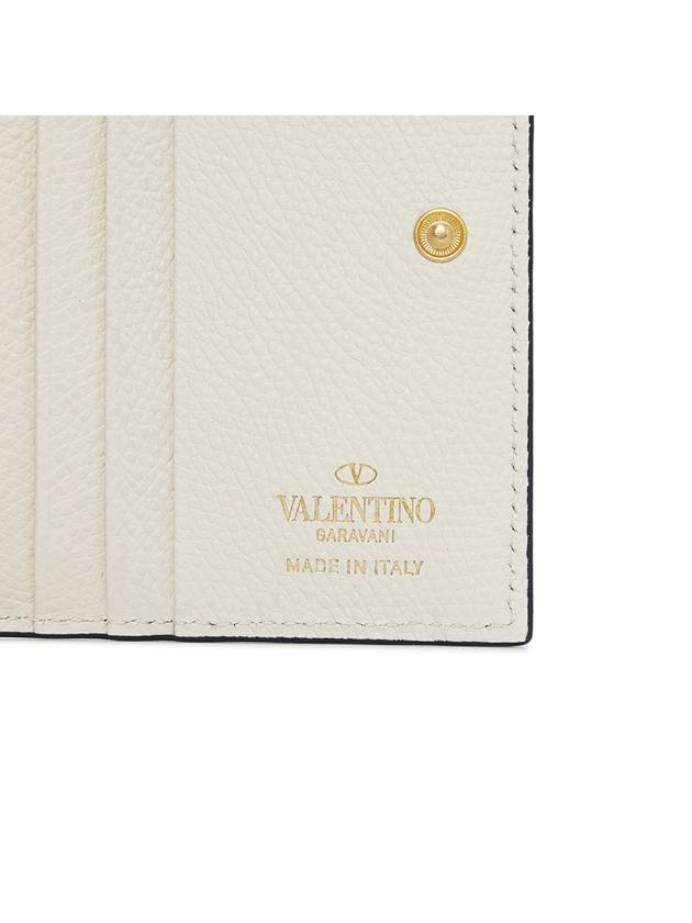 V Logo Signature Flap Compact Half Wallet Ivory - VALENTINO - BALAAN 8