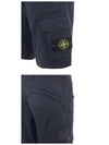 Cotton Twill Bermuda Cargo Shorts Navy - STONE ISLAND - BALAAN 6